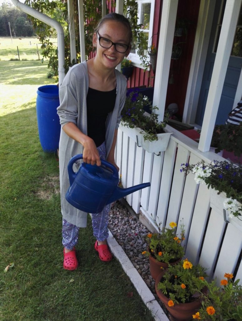 Jag vattnade Siskos alla blommor! :)